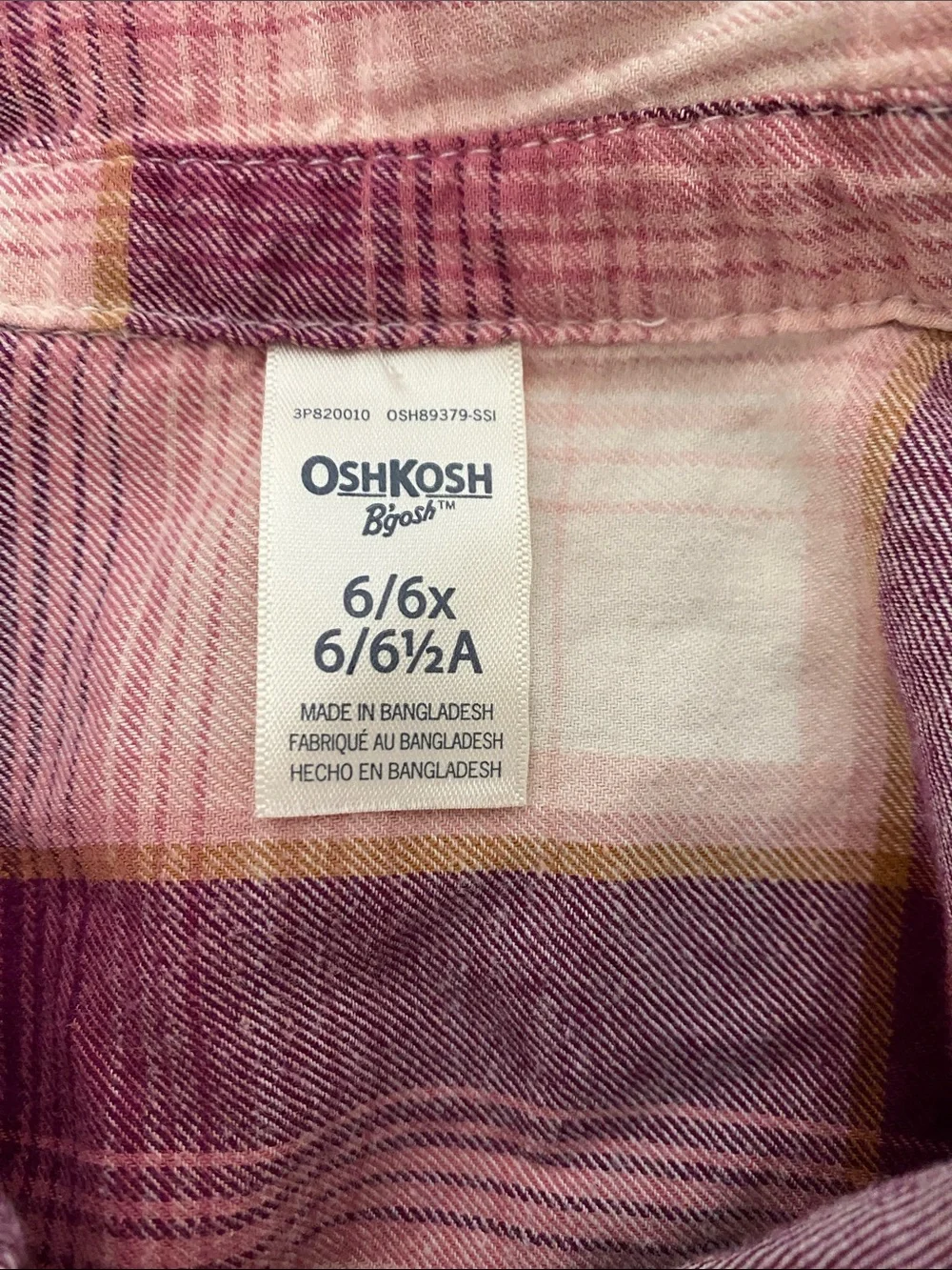 OshKosh B'gosh Purple & White Plaid Button-Down Shirt